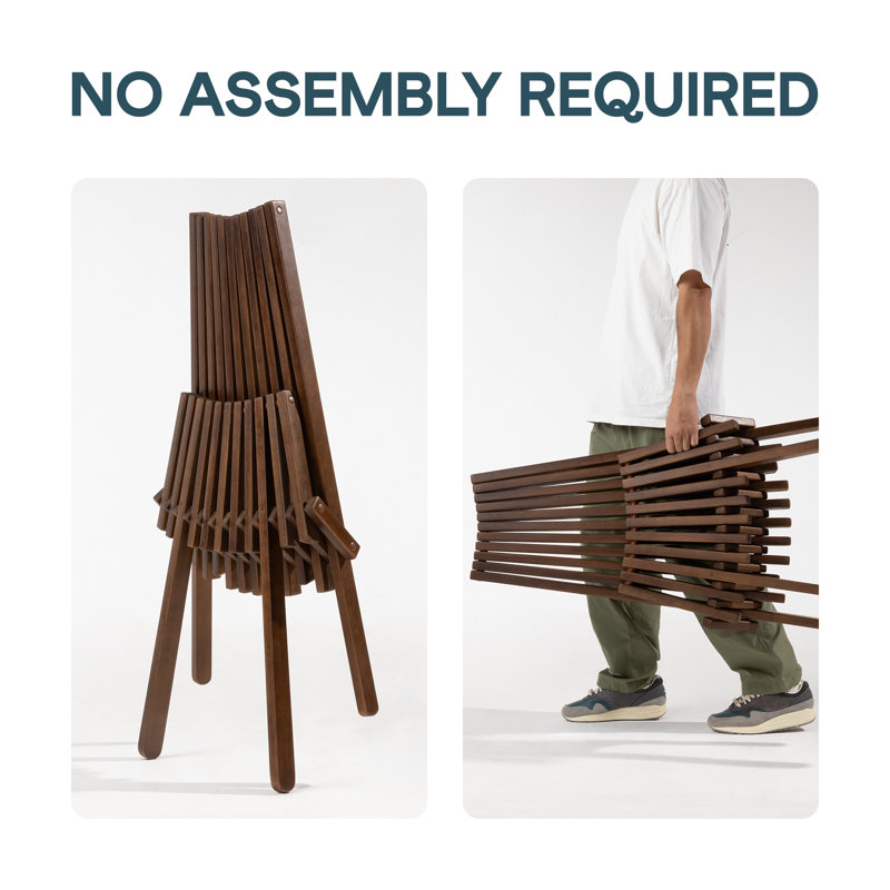 Red Barrel Studio® Jahvion Eucalyptus Wooden Folding Portable